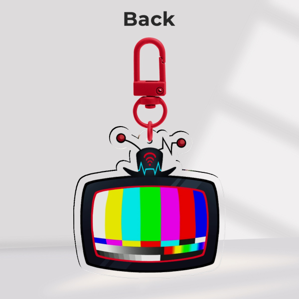 Vox Head - Broken Glitch [Acrylic Keychain - Double sided] - Hazbin Hotel