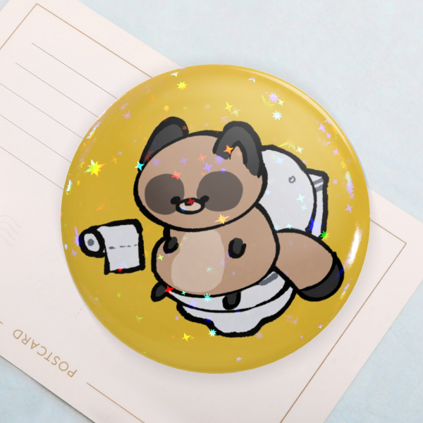 POOP TIME KICHI BADGE PIN (SIMPLE)