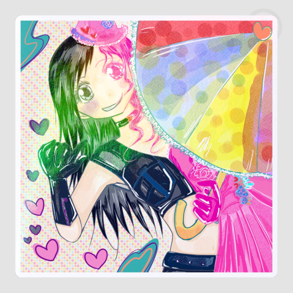 Black and Pink Die Cut Stickers