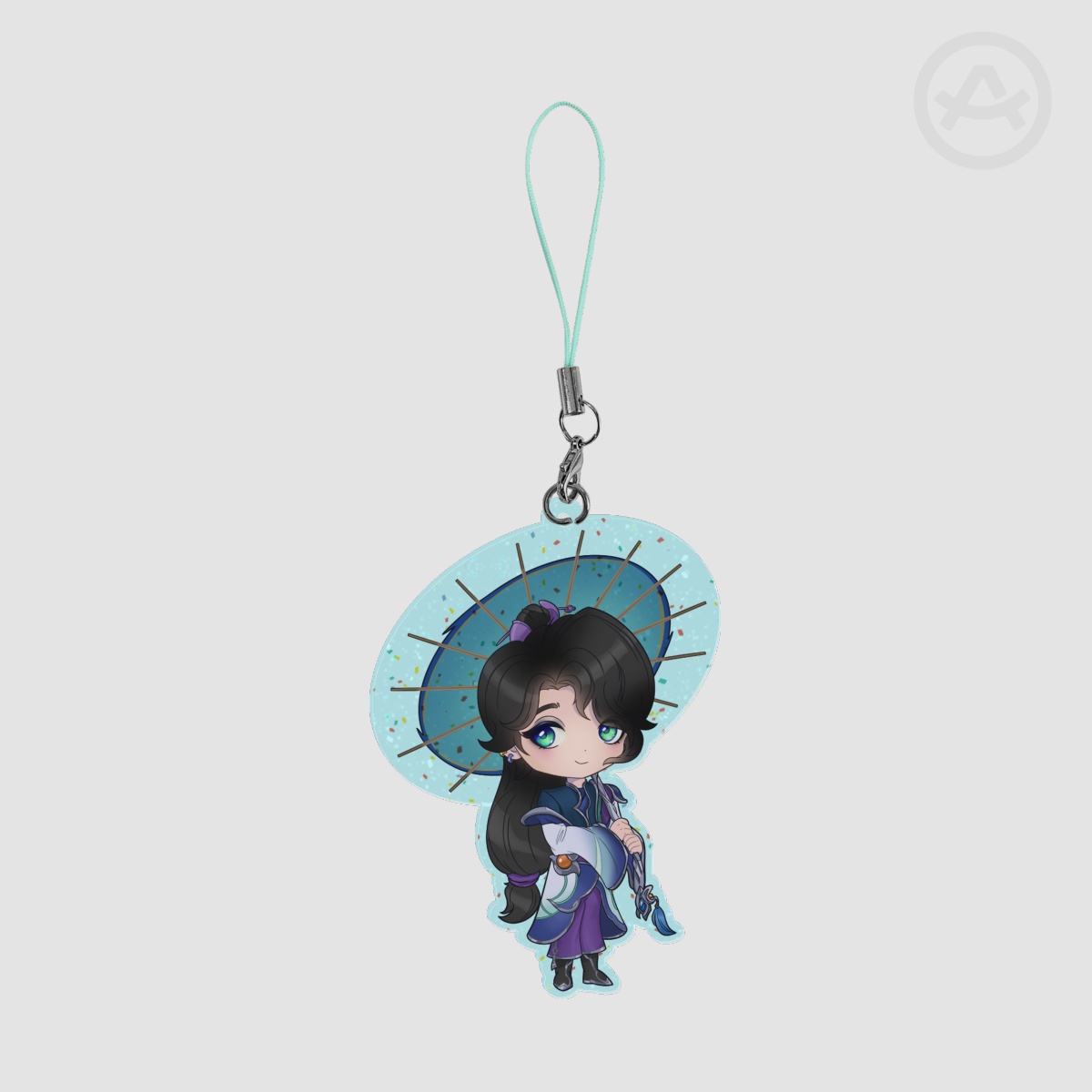 Glitter Acrylic Chibi Scholar Hwei Keychain