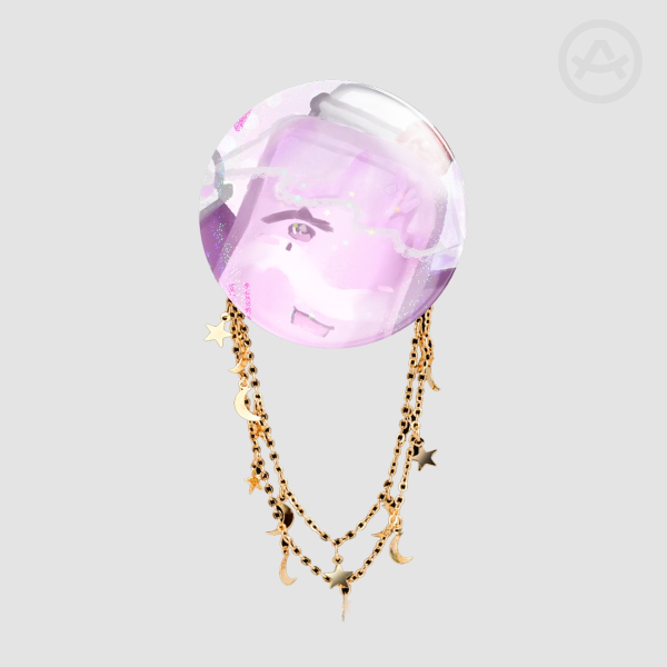 Paisley Round Badge With Chains