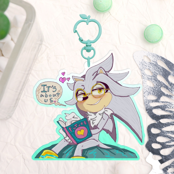 Silver The Hedgehog Special Acrylic Keychain