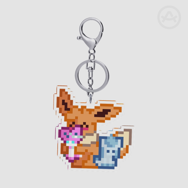 pixel eevee (plushie lover) keychain