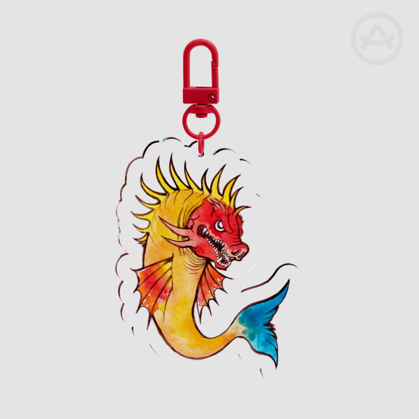 Medieval Whale Clear Acrylic Keychains