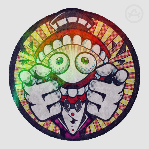 Caine Colored Edge Die Cut Stickers