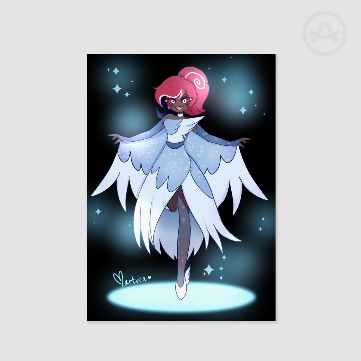 Velvette Angel wings dress print