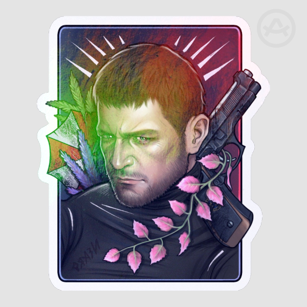 Chris Redfield holo sticker! (Resident Evil Village)