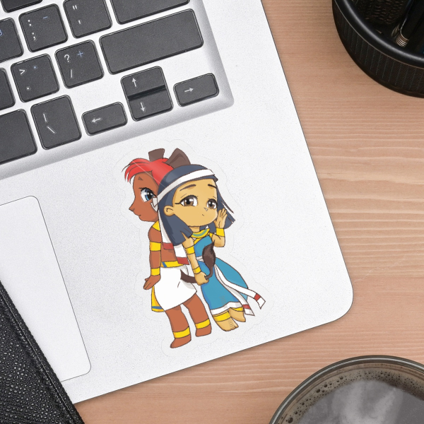 Tiny Set and Nephthys DUO 5cm Clear PET Vinyl Die Cut Stickers