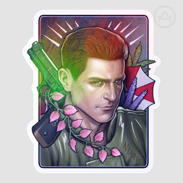 Chris Redfield holo sticker! (Resident Evil)