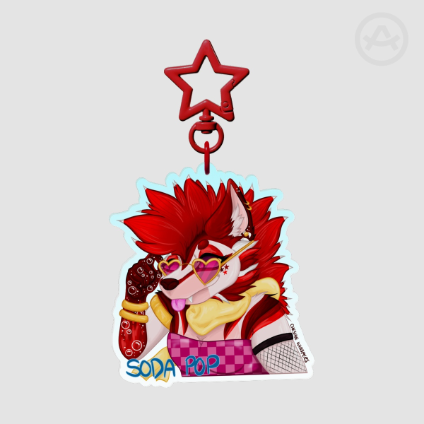 Soda Pop Badge Keychain