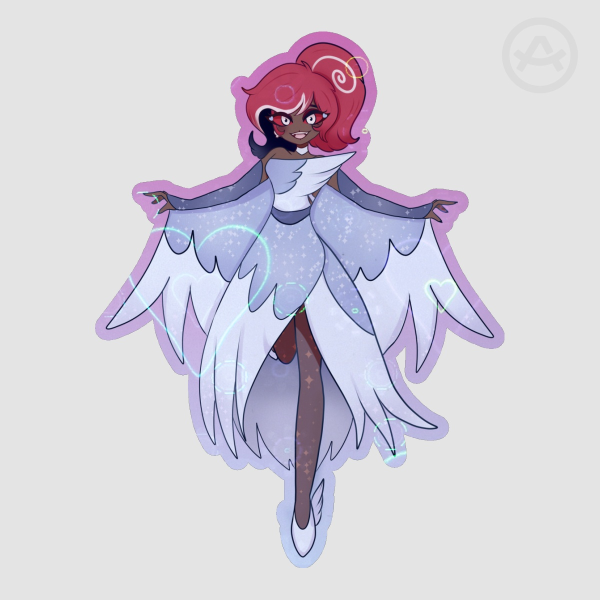 Velvette Angel wings dress sticker