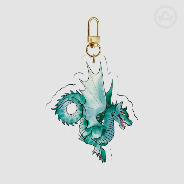 Medieval Wyrm Drache Clear Acrylic Keychains