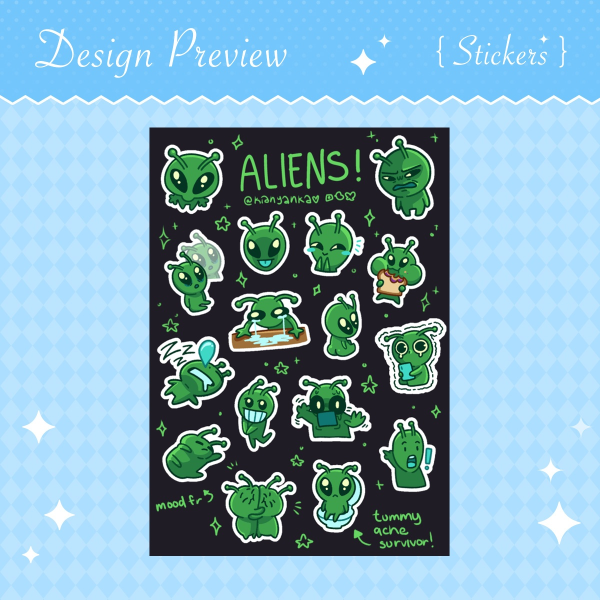 Little Aliens Sticker Sheet