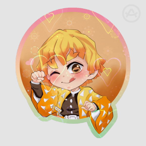 Zenitsu Agatsuma Colored Edge Die Cut Stickers