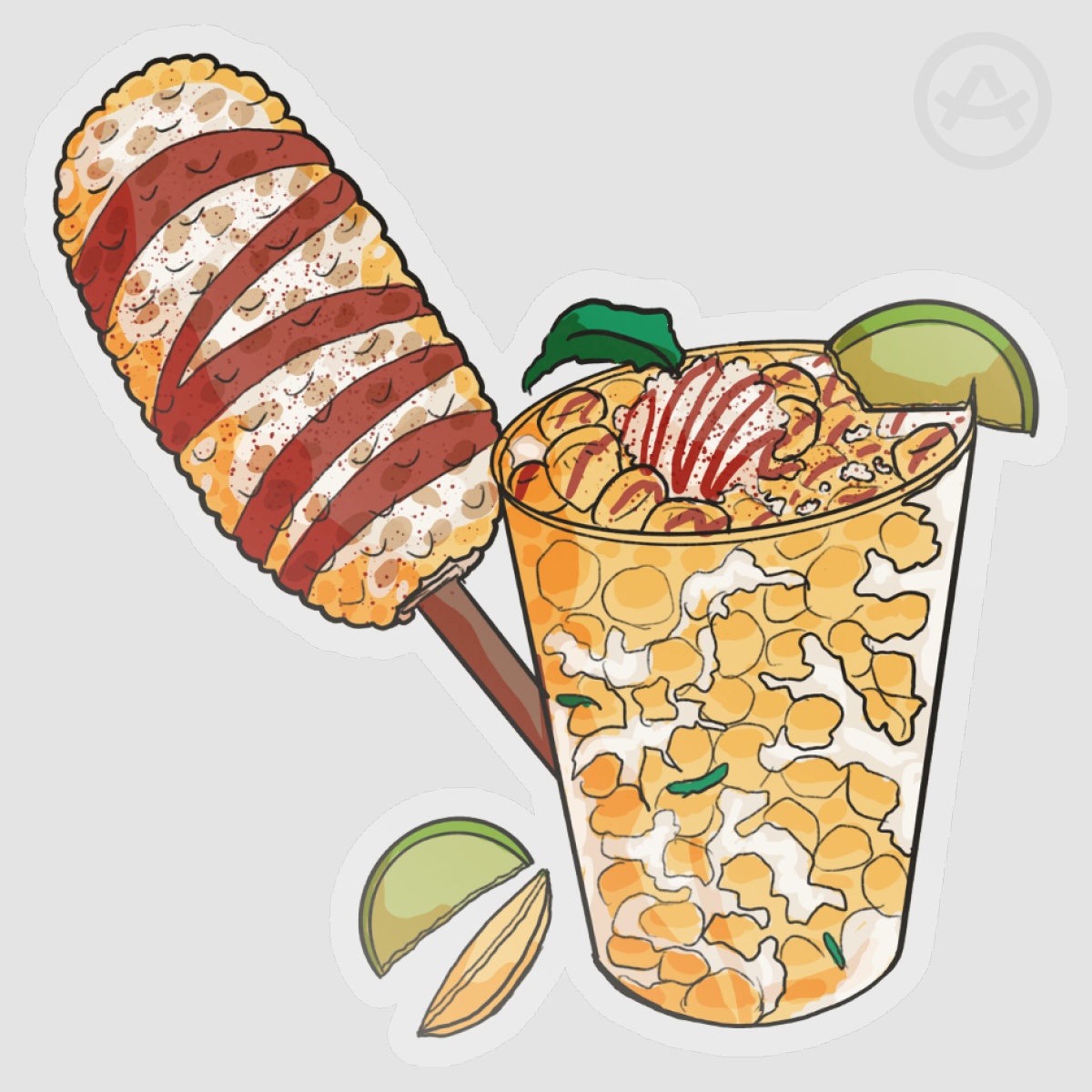 Elote and Esquites Vinyl Die Cut Stickers