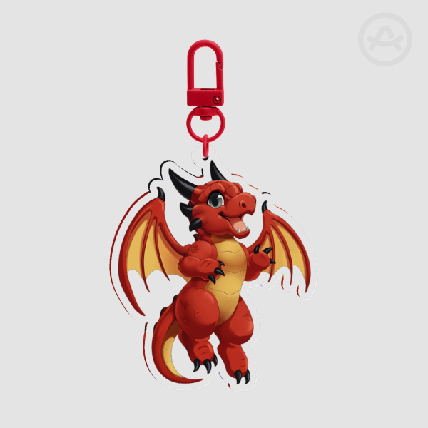 Lil Fire Dragon Acrylic Keychain