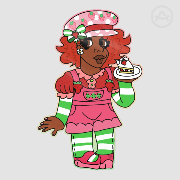 Strawberry Shortcake Colored Edge Die Cut Sticker