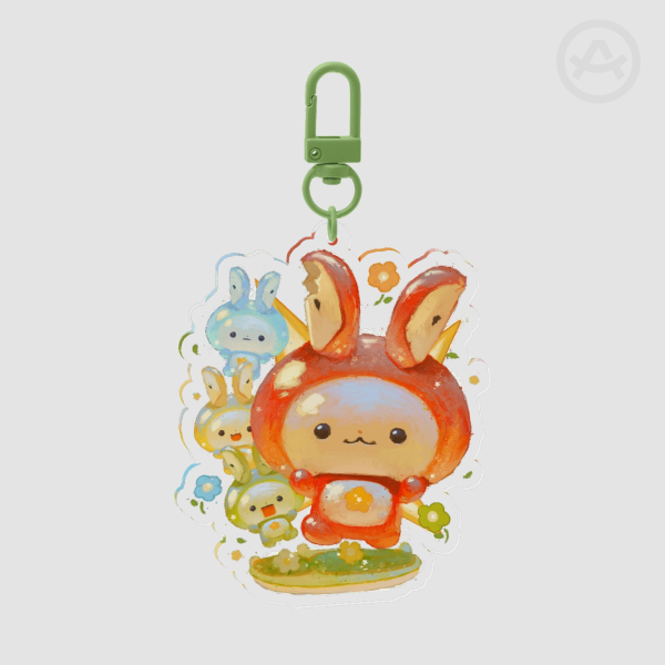 Apple Bunny Acrylic Keychains