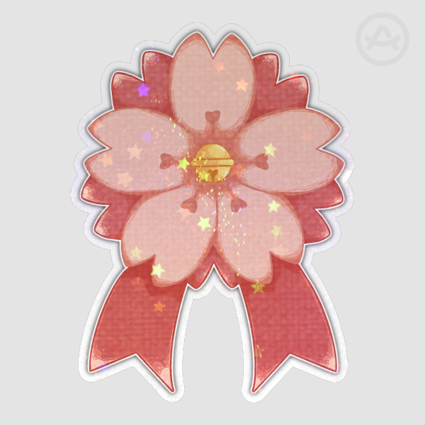 Pink Cherry Blosson Bow Die Cut Sticker