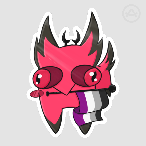 Cursed Cat Alastor Pride Sticker (Ace)