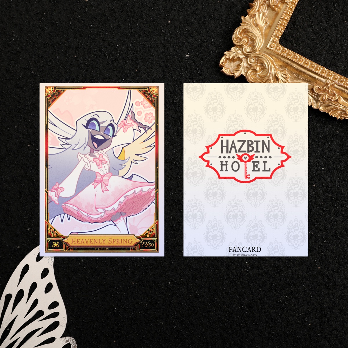 Hazbin hotel Lucifer Holographic Trading card by Stuffbyshorty