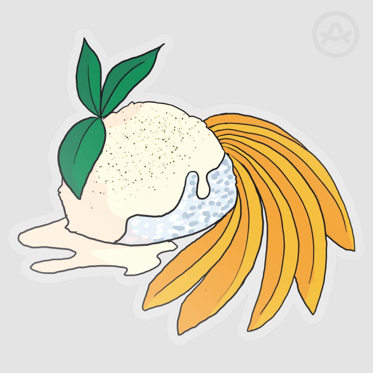 Mango Sticky Rice Vinyl Die Cut Stickers