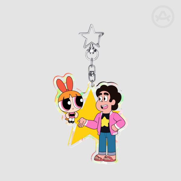 PPGxSU: Blossom and Steven Broken Glass Acrylic Keychain