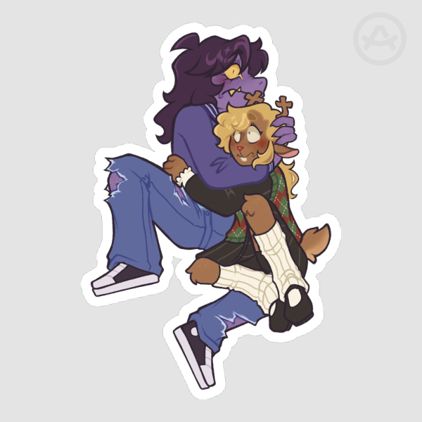 Scared Suselle Hugging Sticker