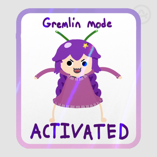 Gremlin Mode Holographic Sticker