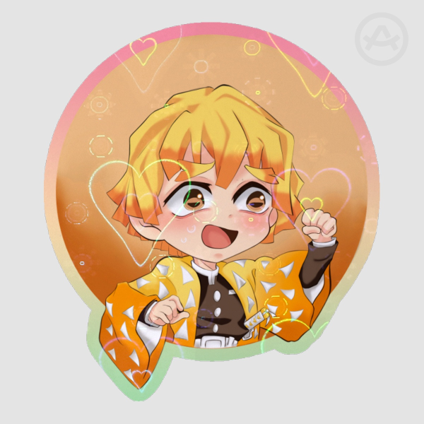 Zenitsu Agatsuma Colored Edge Die Cut Stickers