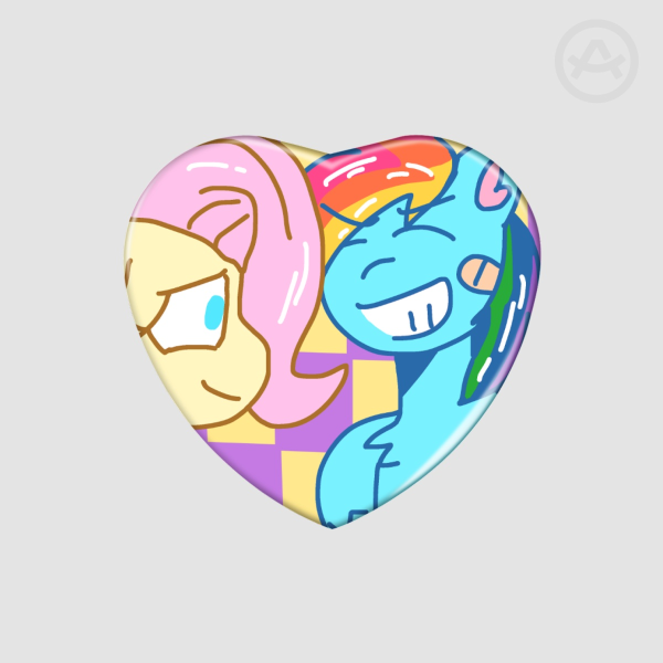 FlutterDash Holo Heart Pin