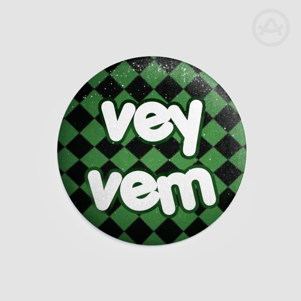 very/vem diamond black and green Round Badges (Button Pins)