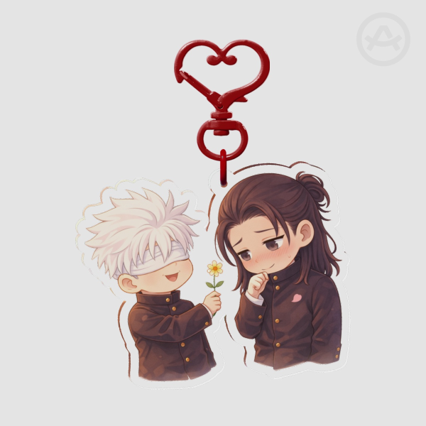 Chibi Gojo & Geto Flower Moment Acrylic Keychain JJK