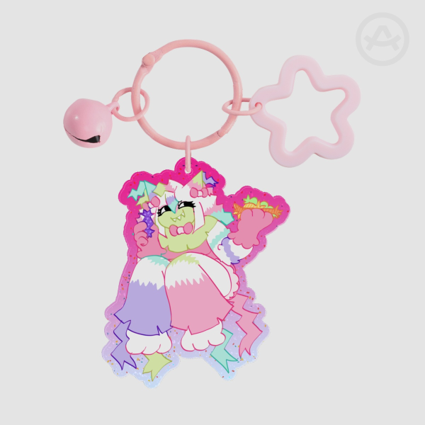 Dandy's World "Crinkled Confetti" Yatta Glitter Acrylic Keychain