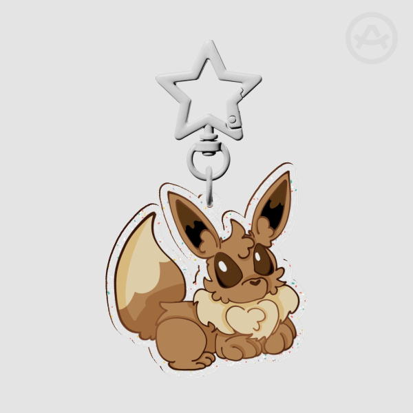 Eevee glitter acrylic keychain !