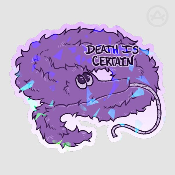 Death Is Certain Worm Sticker