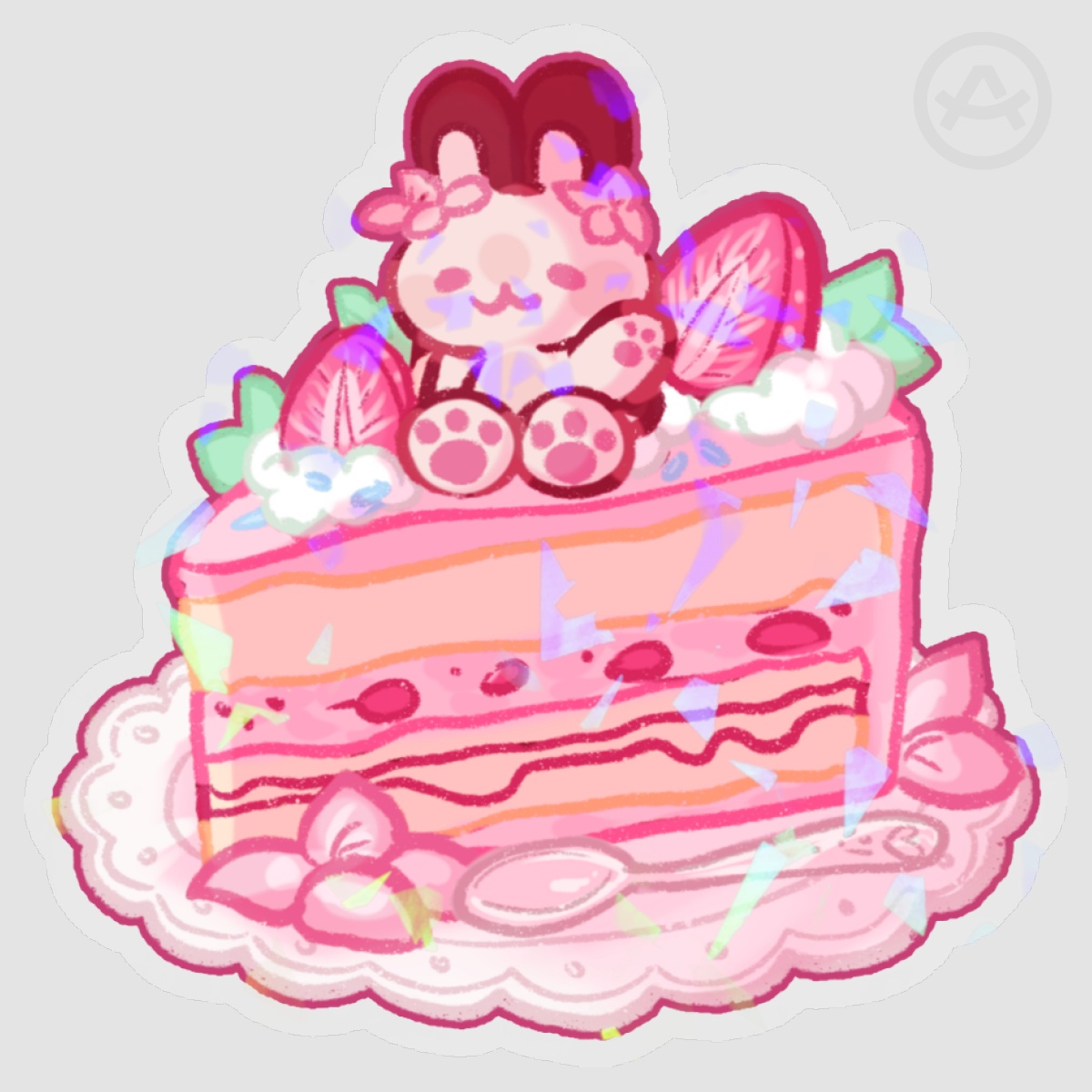Cake Bun 🍰 - Clear PET Vinyl Die Cut Stickers