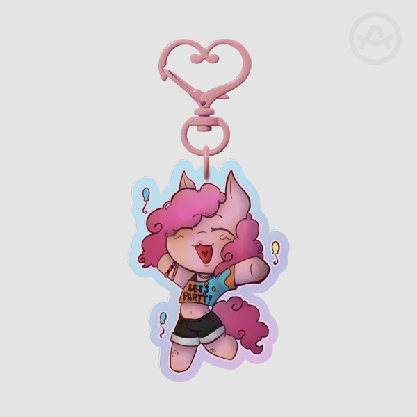 pinkie pie Rainbow Acrylic Keychains