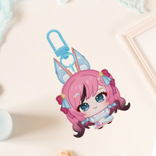 full bleed acrylic plushiepixie keychain