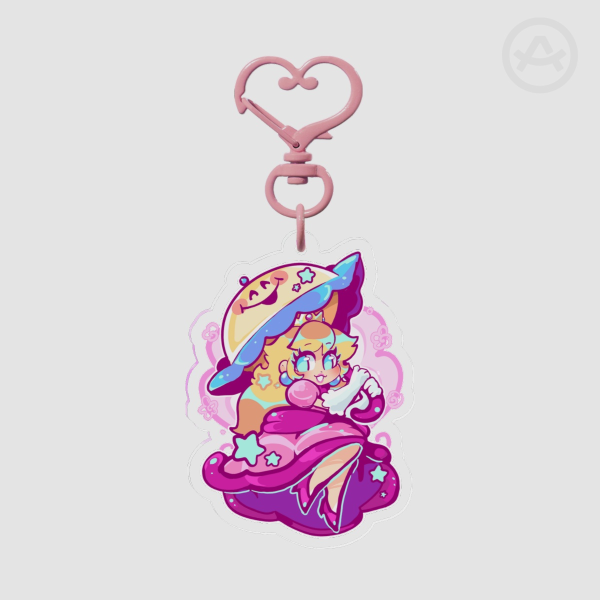 Super Princess Peach Clear Acrylic Keychain