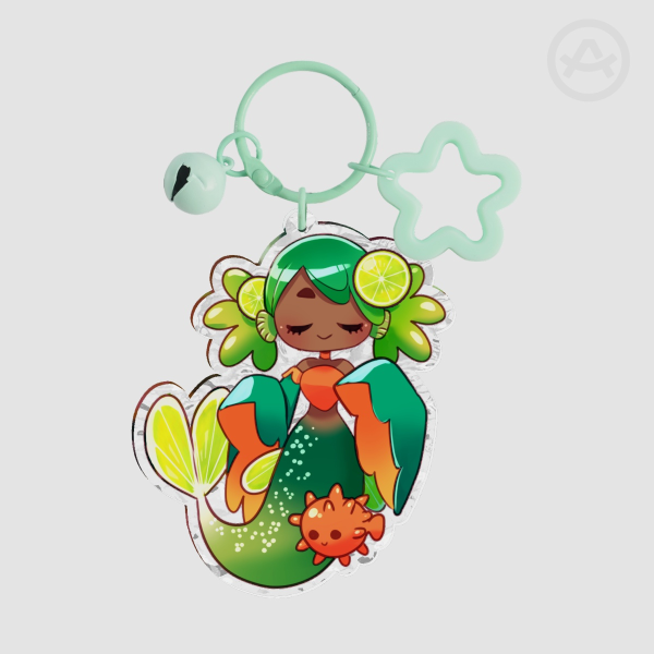 Lime Mermaid Ripple Acrylic Keychain