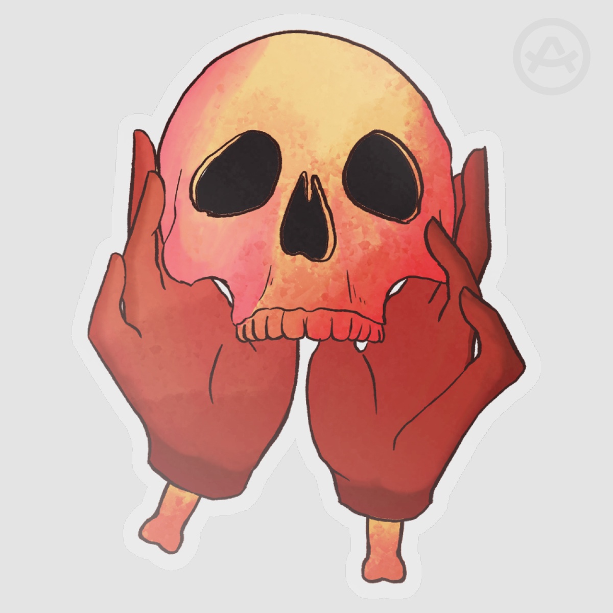 Detached Hands and Skull Vinyl Die Cut Stickers