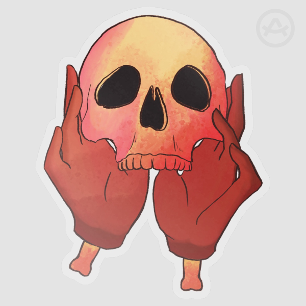 Detached Hands and Skull Vinyl Die Cut Stickers