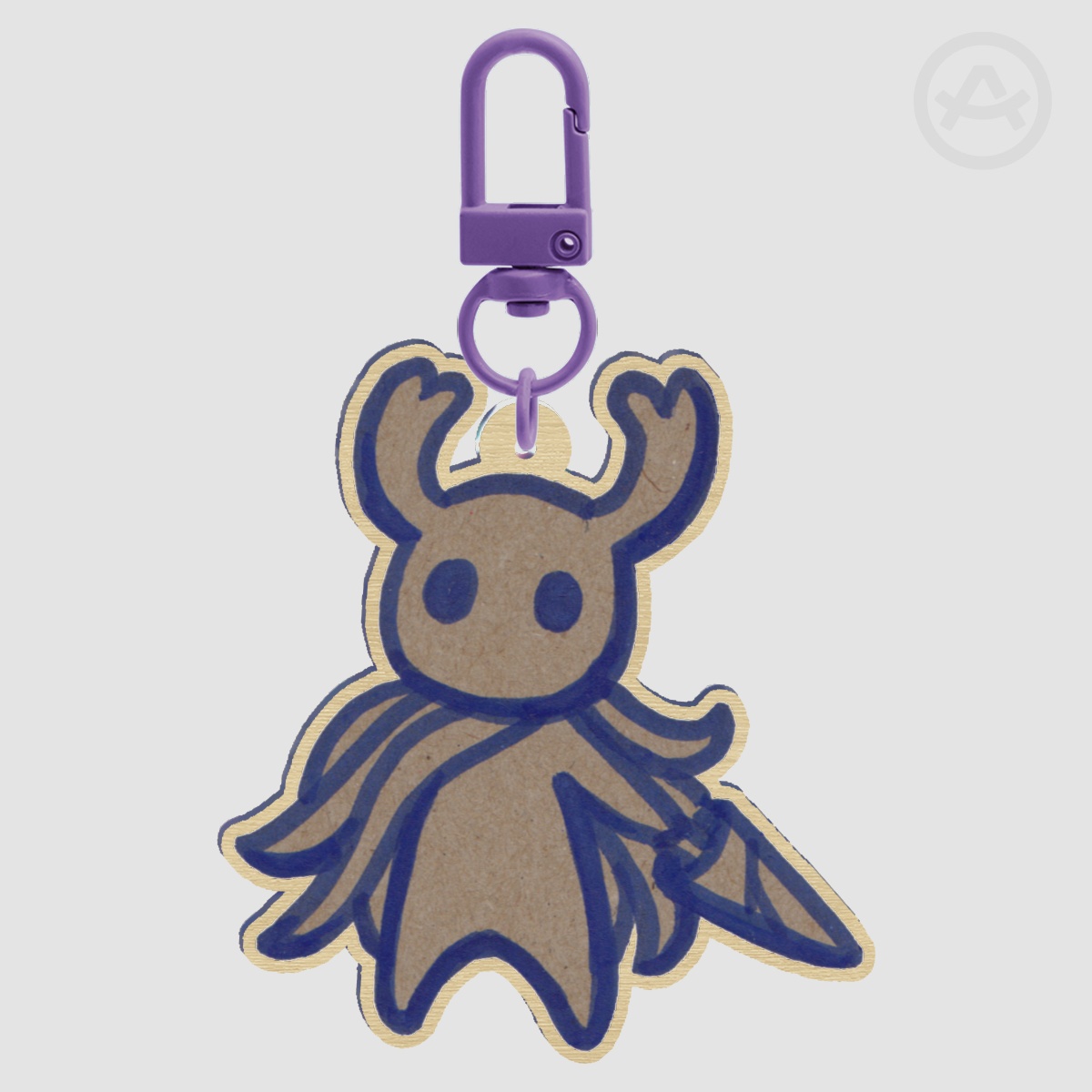 Cardboard Knight Wooden Keychain