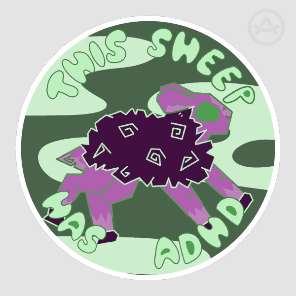 This Sheep has ADHD! - Sticker