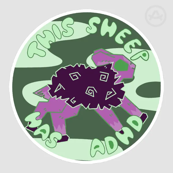 This Sheep has ADHD! - Sticker
