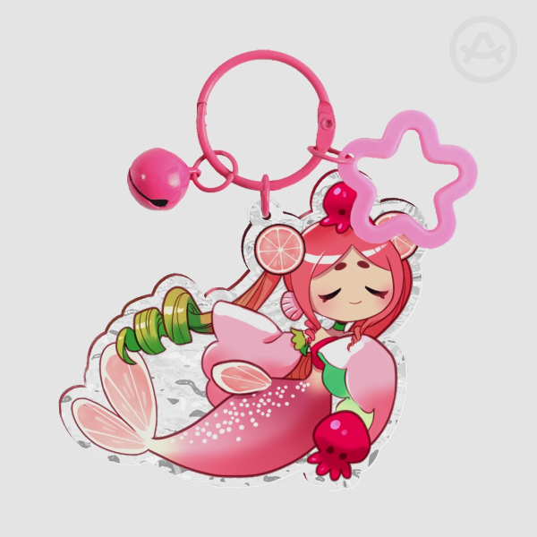 Passionfruit Mermaid Ripple Acrylic Keychain