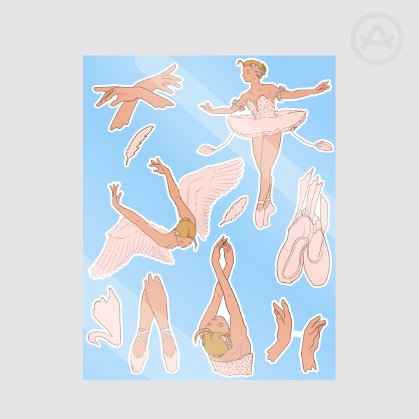 Swan lake Odette Stickers Sheet