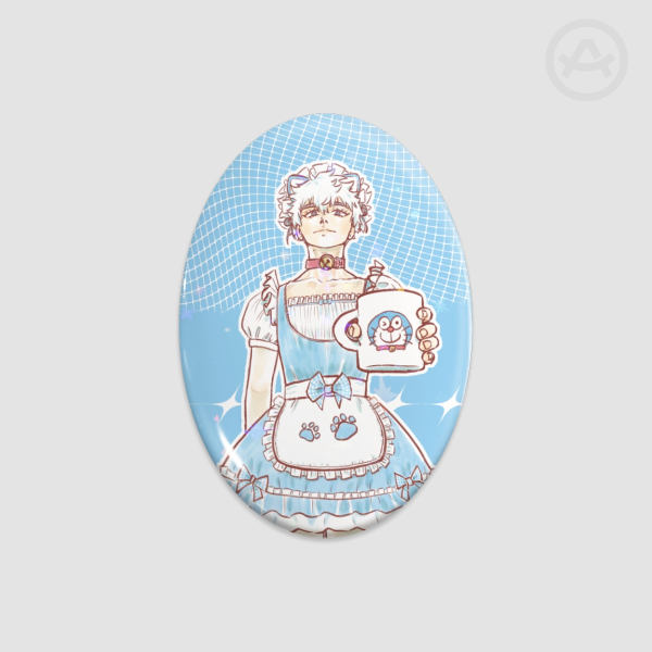 Cat Maid Lu Guang Oval Badges