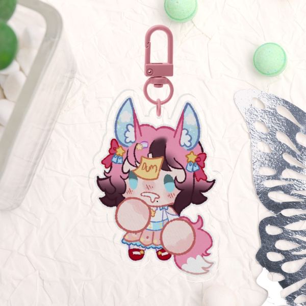dum foxxo acrylic keychain